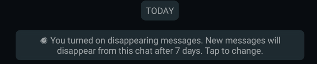 پیام مخفی در واتساپ